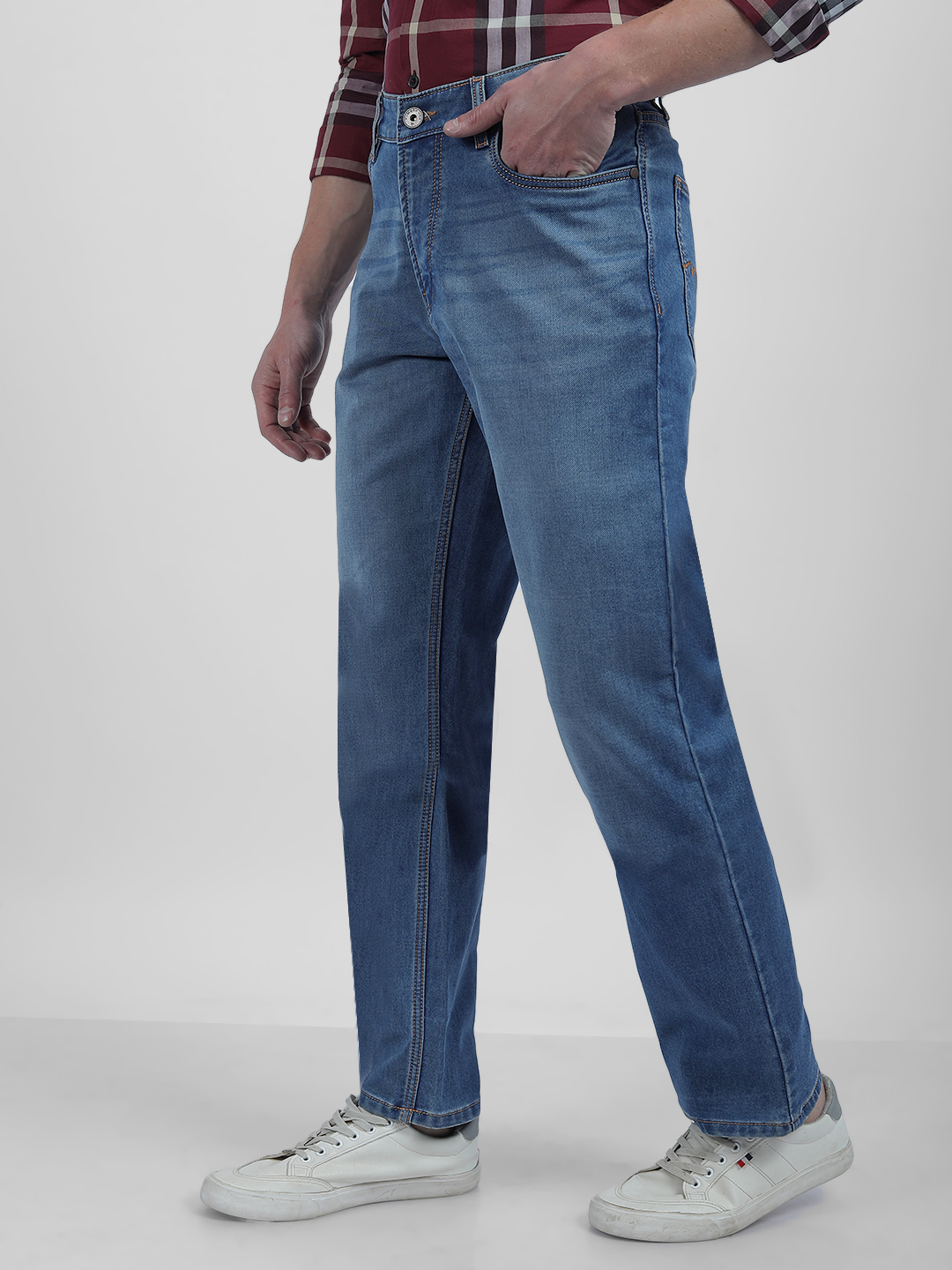 Numero Uno Men Faded Dark Blue Jeans